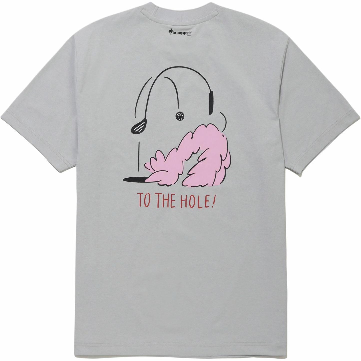 Le Coq Sportif logotipi bosilgan qisqa yengli, bo'yinbog'li futbolka