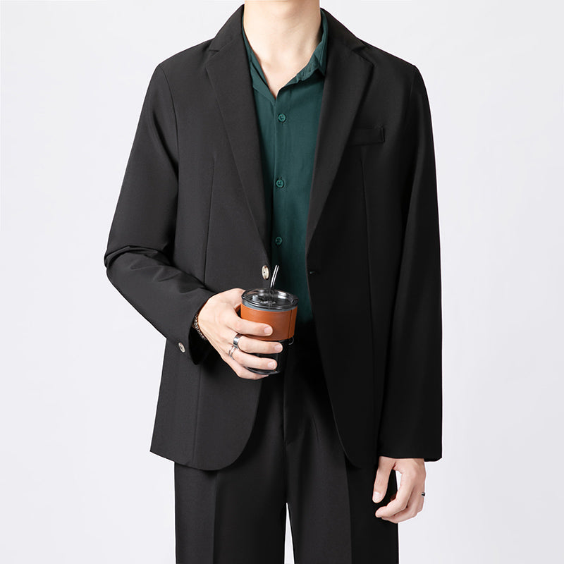 Anti-ofis trendining koreyscha versiyasi erkaklarning kichkina toplari chiroyli bo'sh Gonkong uslubidagi ko'ylagi erkaklar ko'p qirrali kundalik kostyumi engil hashamatli kostyum erkaklar modellari