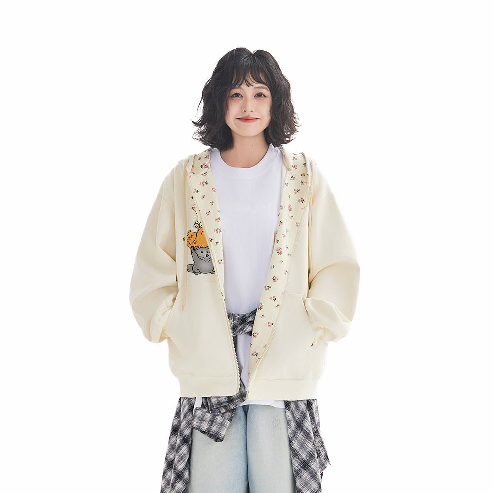 Pal ongaco pal ongaco Amerika retro soddaligi multfilm naqshli bosma harflar logotipi erkin universal trend ko'ylagi ko'ylagi qulay tasodifiy kaputli kardigan kozok erkaklar va ayollar bir xil paragraf bilan