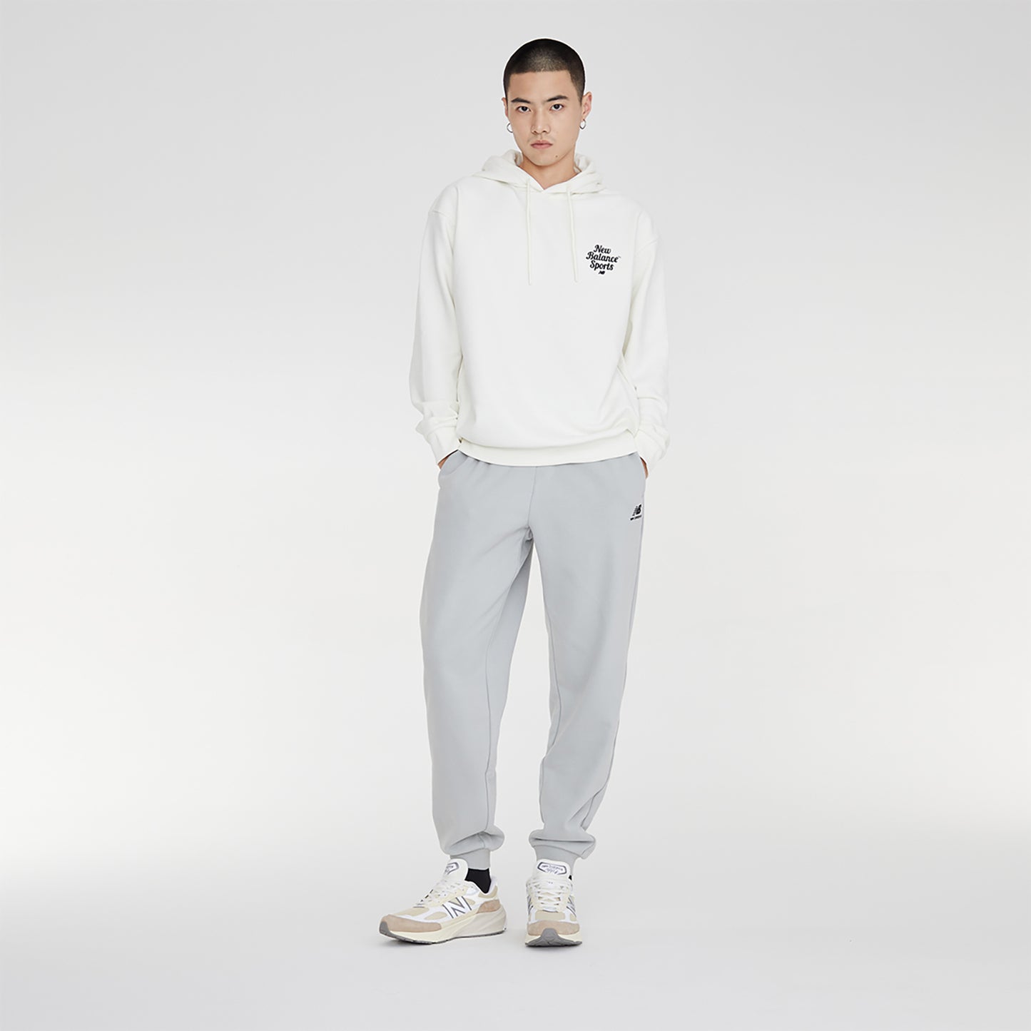 New Balance To'q rangli o'rta bel torli trikotaj sport shimlari Moda Uniseks shimlar Kulrang