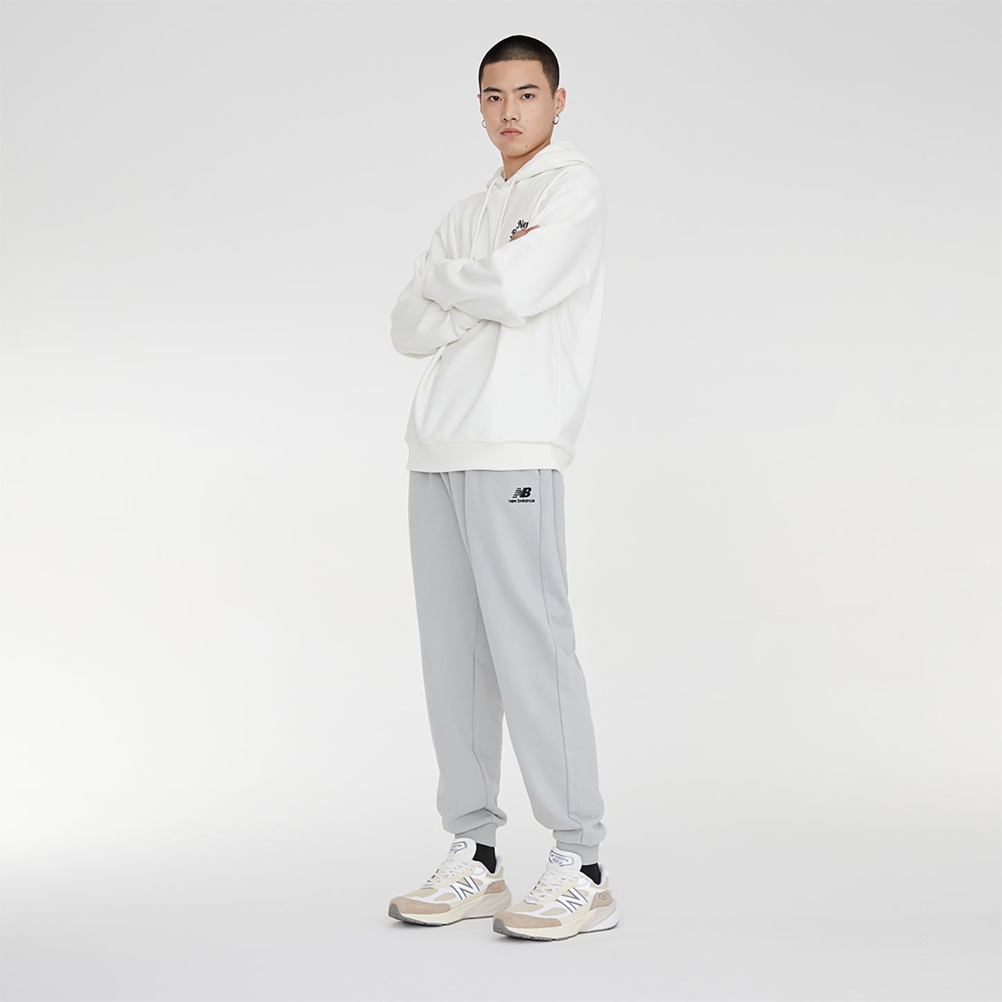 New Balance To'q rangli o'rta bel torli trikotaj sport shimlari Moda Uniseks shimlar Kulrang