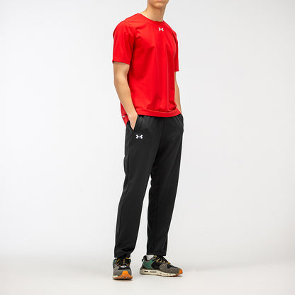 Under armour сплошной цвет casual athletic jacket quick dry sweatpants casual athletic suit men's black