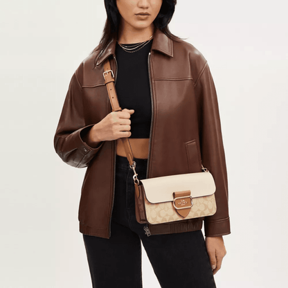 Сумка женская Coach Morgan 27 Colour Block Logo Coated - Boxette Shop