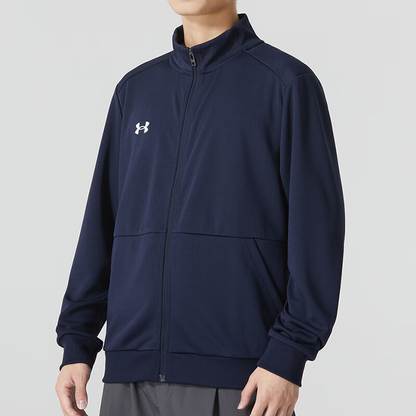 Under armour andromeda сплошной цвет воротник случайные фитнес бег дышащий спортивная куртка мужская синий