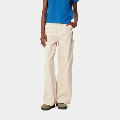 Carhartt wip w' jens shim bo'shashgan tekis baland belli shimlar oddiy ayollar shimlari bej