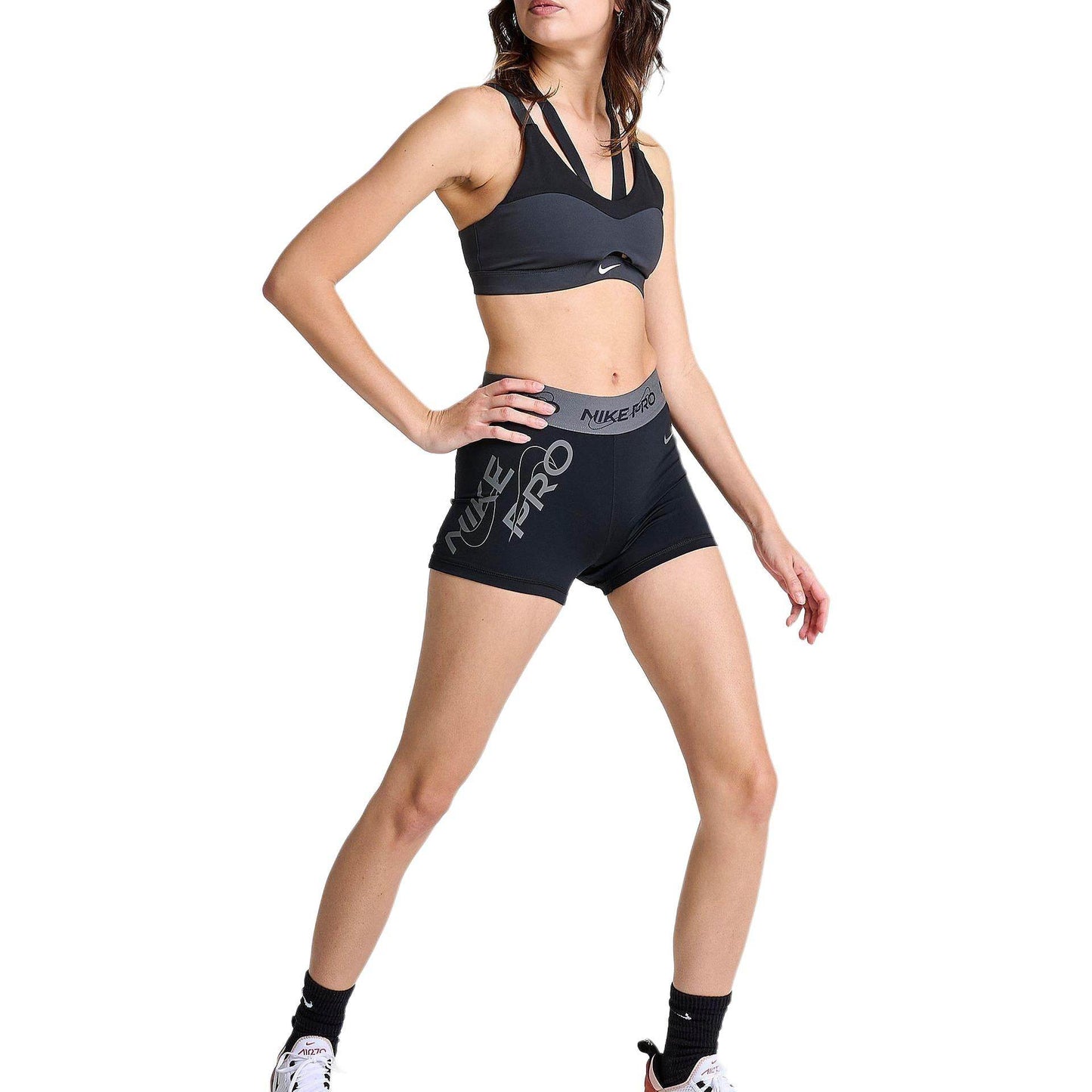 Спортивные шорты женские Nike Pro Logo Monogrammed - Boxette Shop