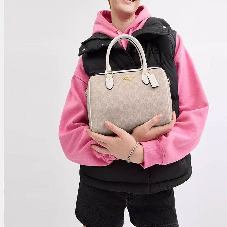 Сумка женская Coach Rowan 25 Branded Logo Zip Closure - Boxette Shop