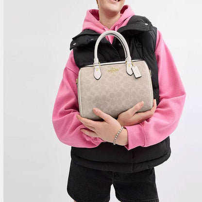 Сумка женская Coach Rowan 25 Branded Logo Zip Closure - Boxette Shop