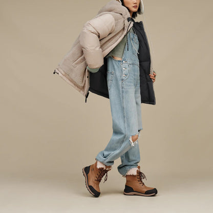 Ugg с капюшоном обратимый сплошной цвет молнии с длинным рукавом куртка куртка женская черная