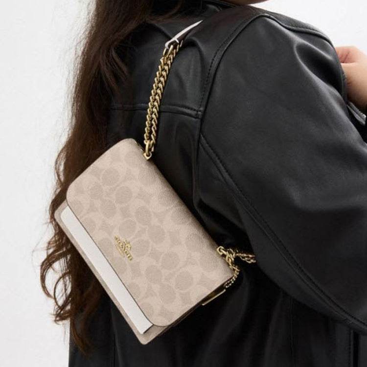 Сумка женская Coach Klare 17 Metallic Logo Coated Canvas - Boxette Shop