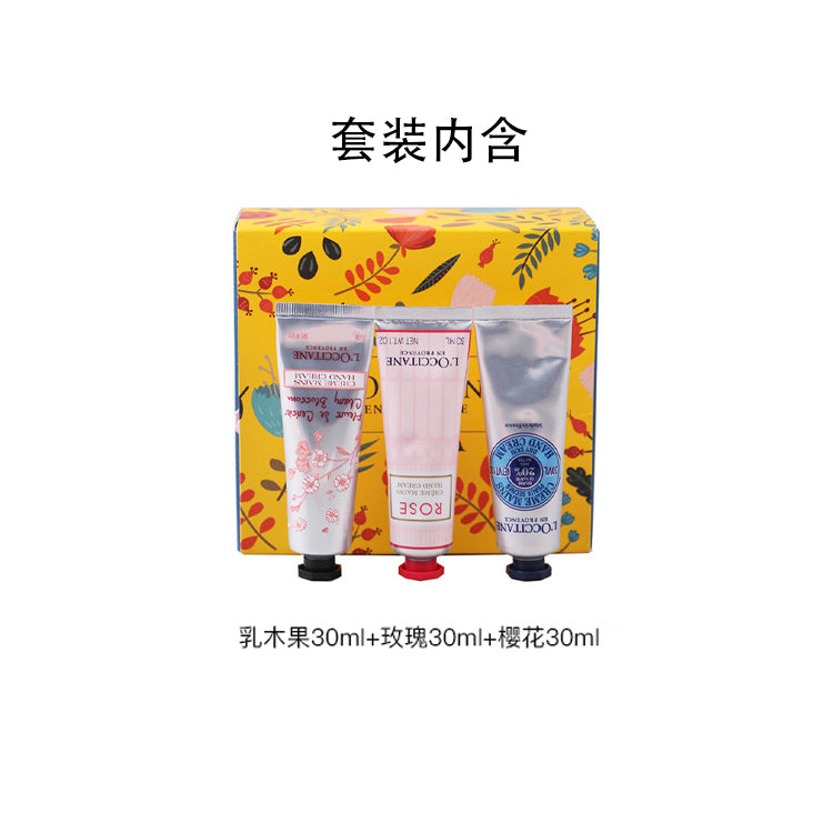 Loccitane подарочный набор кремов для рук с цветочным ароматом 3шт