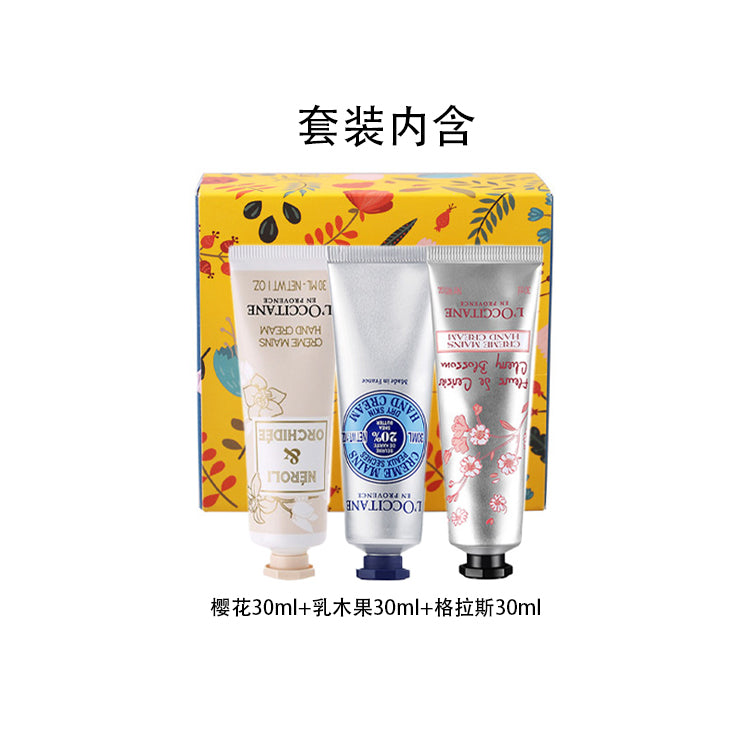 Loccitane подарочный набор кремов для рук с цветочным ароматом 3шт