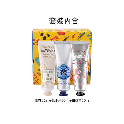 Loccitane подарочный набор кремов для рук с цветочным ароматом 3шт