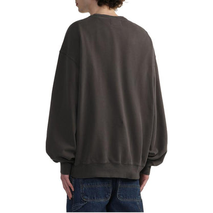 Carhartt wip ss25 amerika logotipi kashtado'zli mato patchli uzun yengli qora erkaklar sviteri