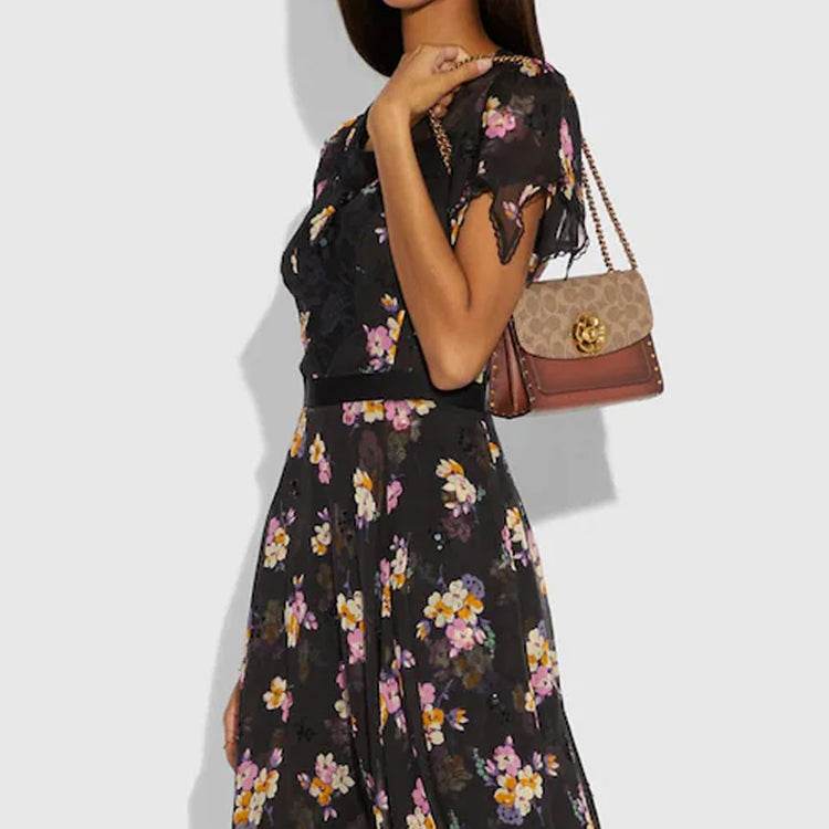 Сумка женская Coach Parker 18 Rivet Camellia Chain Flap - Boxette Shop