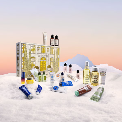 Loccitane 2025 christmas limited edition countdown calendar body care set soothing skin moisturising benefits beauty advent calendar set