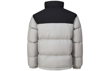 Columbia columbia silver point thermal technology ткань ветрозащитная водонепроницаемая colorblock логотип молния стойка воротник утолщенный теплый гусиный пух куртка мужские и женские модели светло-серый