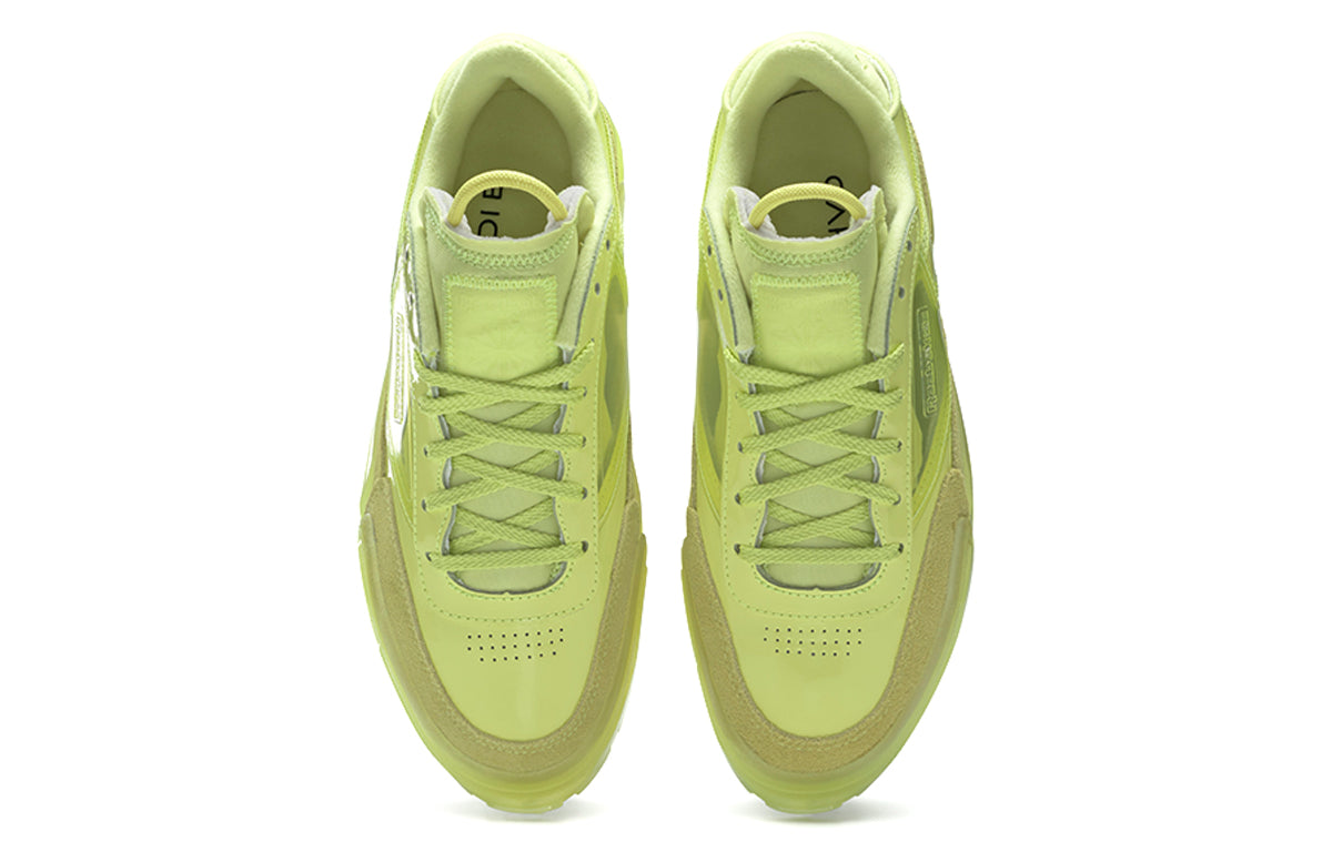 Cardi b x reebok club c synthetic leather low top boardshorts women's green