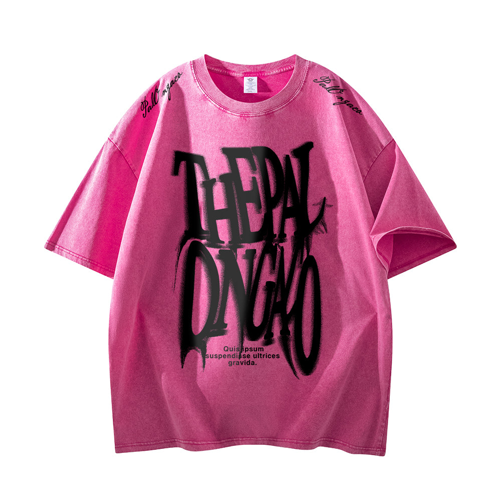 Pal ongaco qisqa yengi yuvilgan va siqilgan retro amerikacha futbolka erkaklar va ayollar uchun dazmollanadigan bokeh harflari bilan