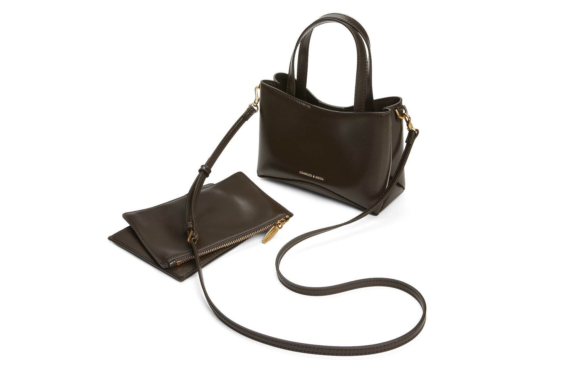 Сумка женская Charles&Keith Ck Simple Square Pu S Oatmeal - Boxette Shop