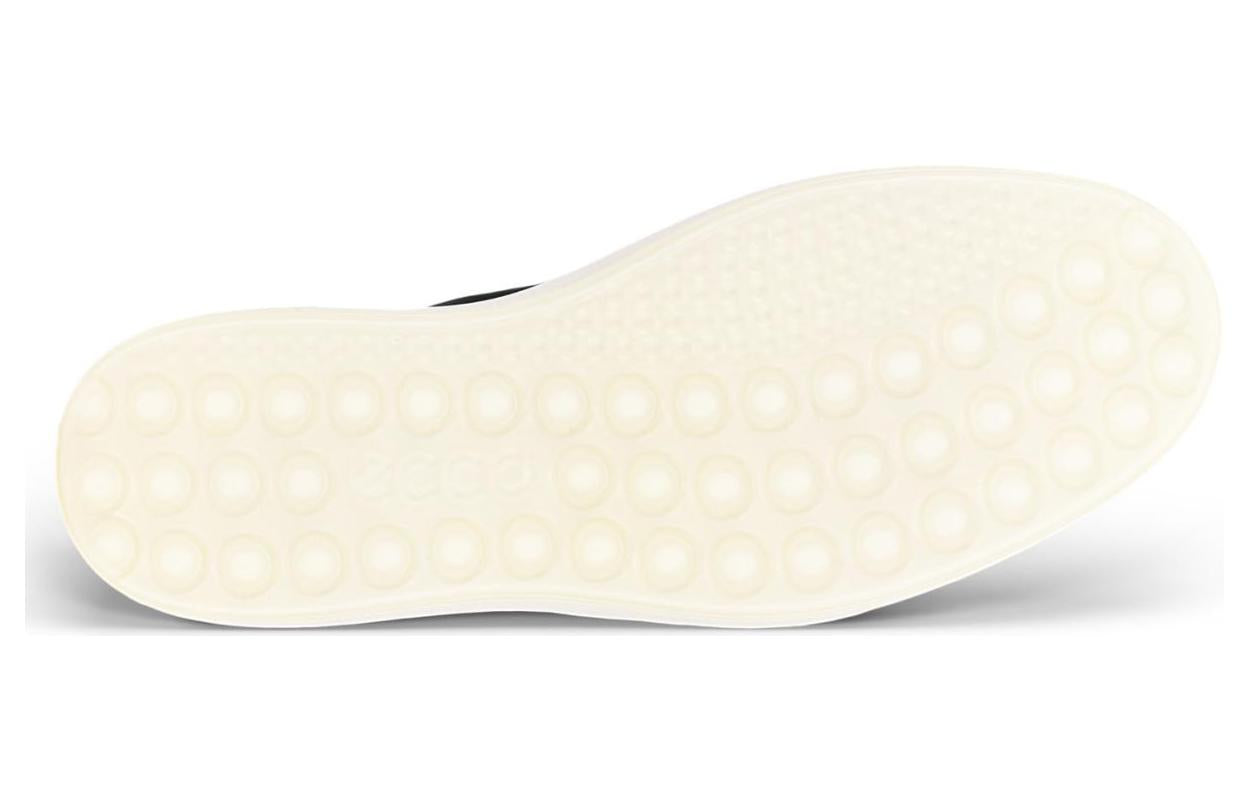 Ecco Soft 7 erkaklar uchun qora dumaloq oyoqli haqiqiy charm loafkalar