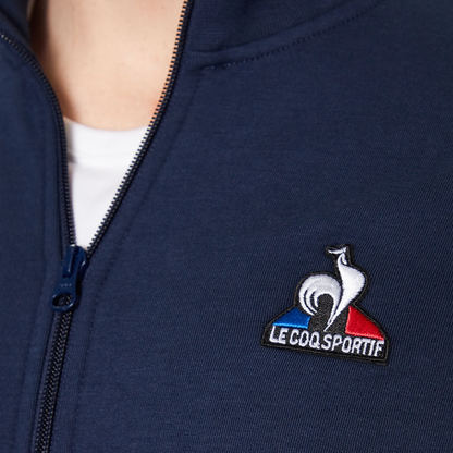 Le coq sportif brendi logotipi fermuar yoqali uzun yengli erkaklar ko'k rangli ko'ylagi