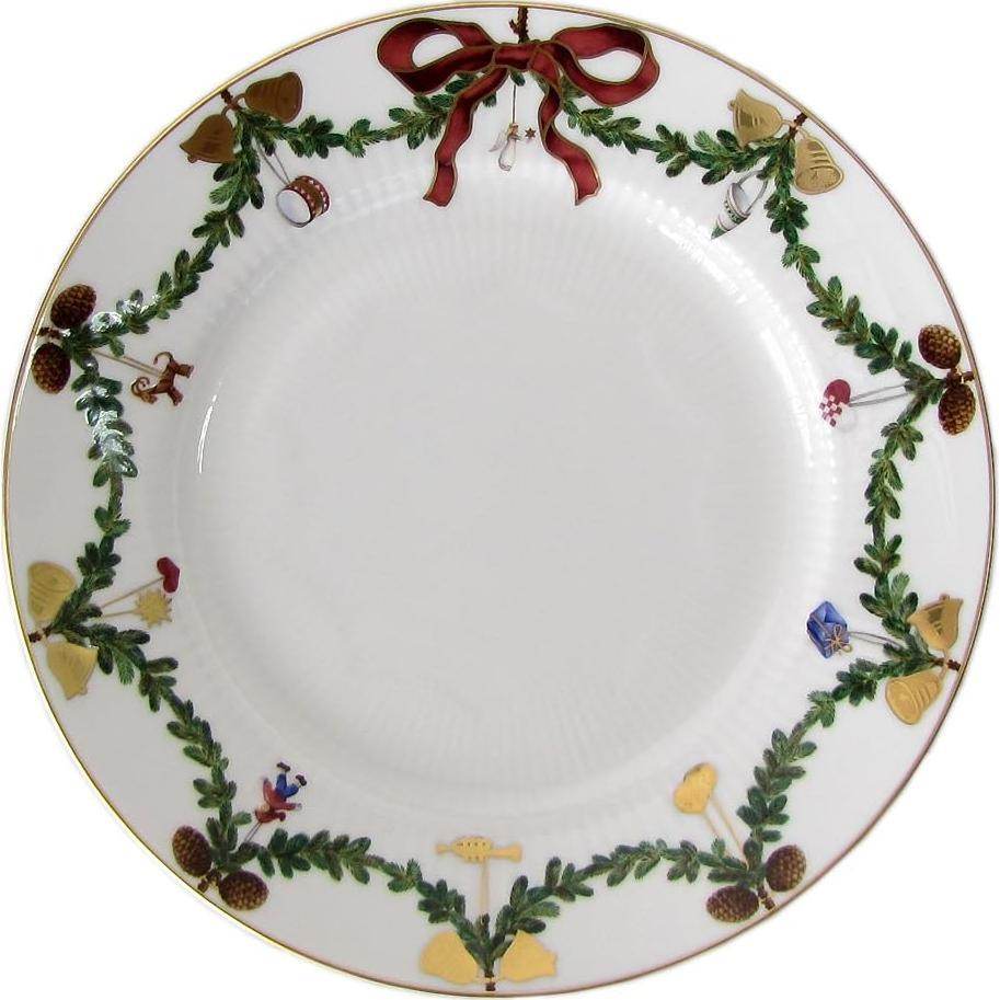Royal copenhagen звезда рифленая рождественская коллекция плоская тарелка тарелка/блюдце белая 19 см - Boxette Shop