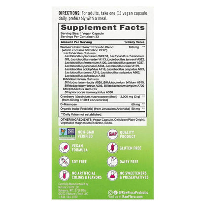 БАД Nature's Truth Women's Care, пробиотик-18 Raw Flora, 33 капсулы - Boxette Shop