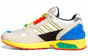 Lego/lego x adidas originals zx 8000 lego ко-бренд спорт модная мода сотни амортизирующих нескользящих низкопробных туфель для отдыха мужчины и женщины с одинаковыми моделями белый желтый синий
