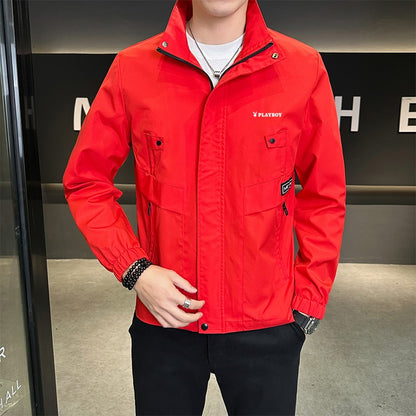 Playboy erkaklar kurtkalari bahor va kuzda o'rnatilgan yoqa tasodifiy shamolga chidamli kurtka erkaklar modellari