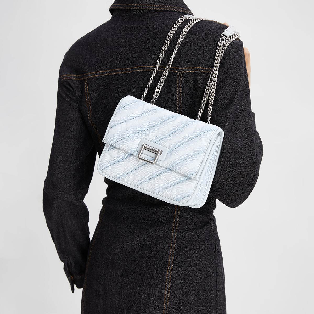 Сумка женская Charles&Keith Tannin Series Twill Flap Chain - Boxette Shop