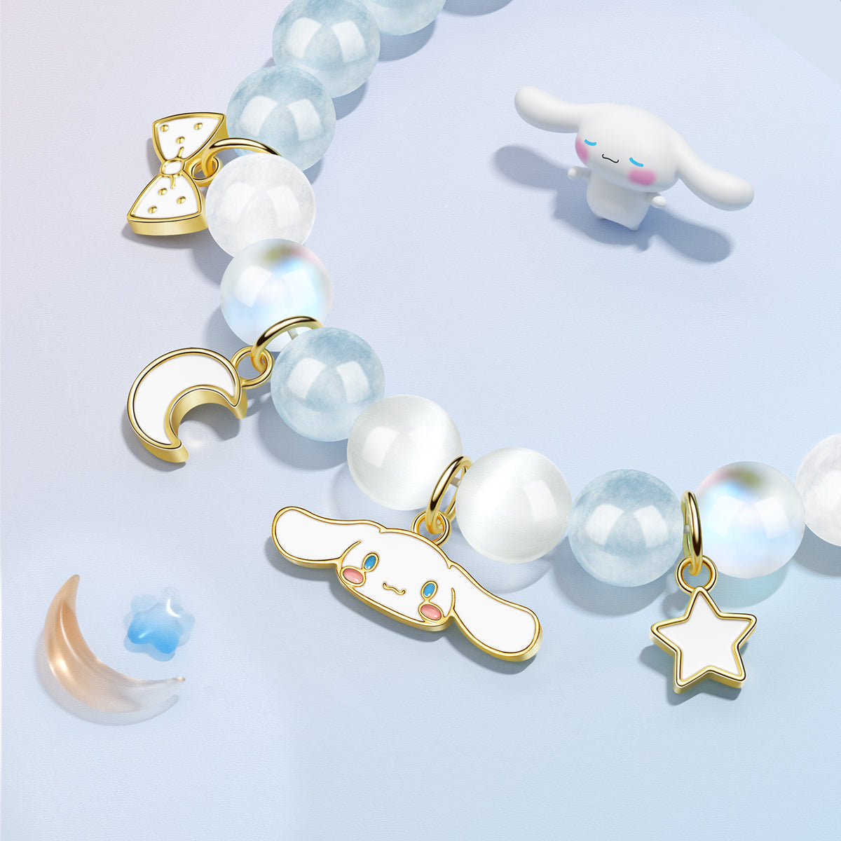 Браслет женский Hello Kitty Bow Rose Quartz