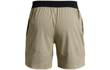 Under armour ss22 stretch solid logo tie breathable athletic training shorts men's khaki
