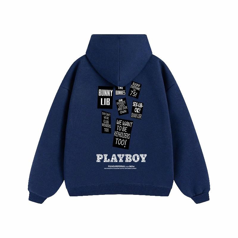 Erkaklar va ayollar uchun Playboy letter print bo'sh tasodifiy kaputi