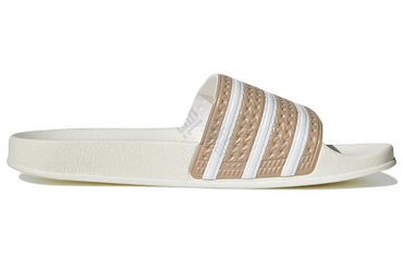 Adidas originals adilette slides casual athletic slippers white brown
