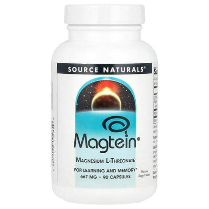 БАД Source Naturals Magtein, L-треонат магния, 667 мг, 90 капсул - Boxette Shop