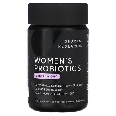 БАД Sports Research, Пробиотики для женщин, клюква, 30 капсул - Boxette Shop