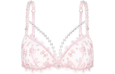 Victoria's secret vivienne x susan fang совместные модели сладкий ограниченный ss24 пользовательские сетки кружева пузырь бусины бюстгальтер женский чисто розовый - Boxette Shop