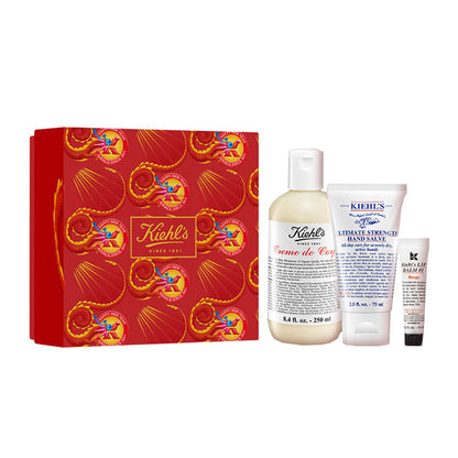 Kiehl's year of the dragon limited edition body care set увлажняющее молочко для тела 250 мл + крем для рук 75 мл + губная помада 15 мл