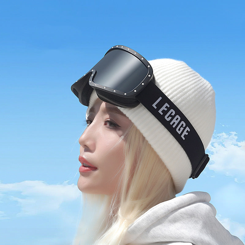 Lecage lecage алмаз снег очки национальная версия защита от солнца секс обертывание анти-туман анти-снег слепота анти-блик ветрозащитный мужчины и женщины с теми же моделями hd вентиляции столб поверхности открытый лыжный очки