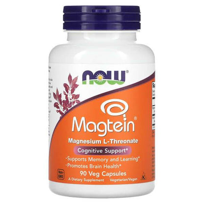 БАД NOW Foods, Magtein, L-треонат магния, 90 капсул - Boxette Shop