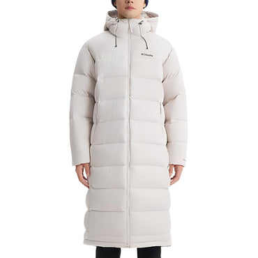 Columbia columbia omni-heat warm waterproof windproof waterproof long zip solid colour down jacket unisex beige