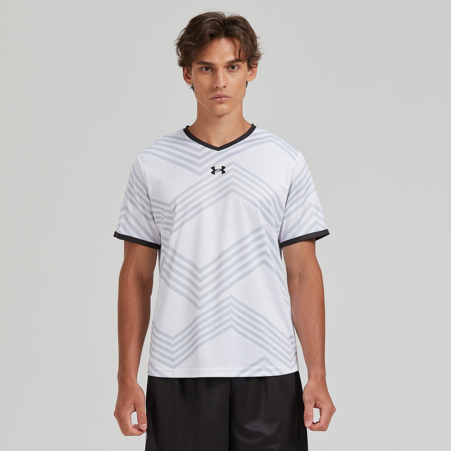 Футболка с коротким рукавом under armour training jersey stripe quick dry straight t-shirt мужская и женская белая