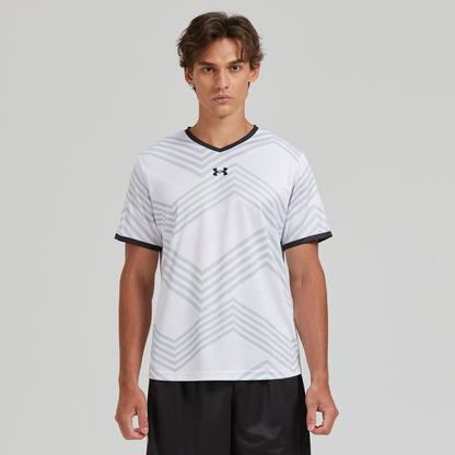 Футболка с коротким рукавом under armour training jersey stripe quick dry straight t-shirt мужская и женская белая