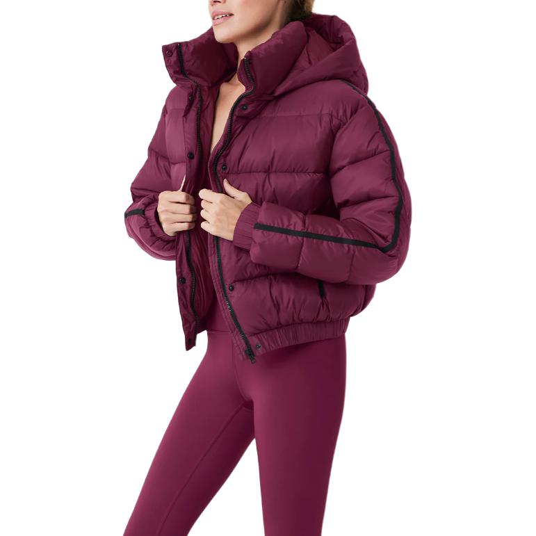 Пуховик женский Alo Yoga Striped Detachable Hood