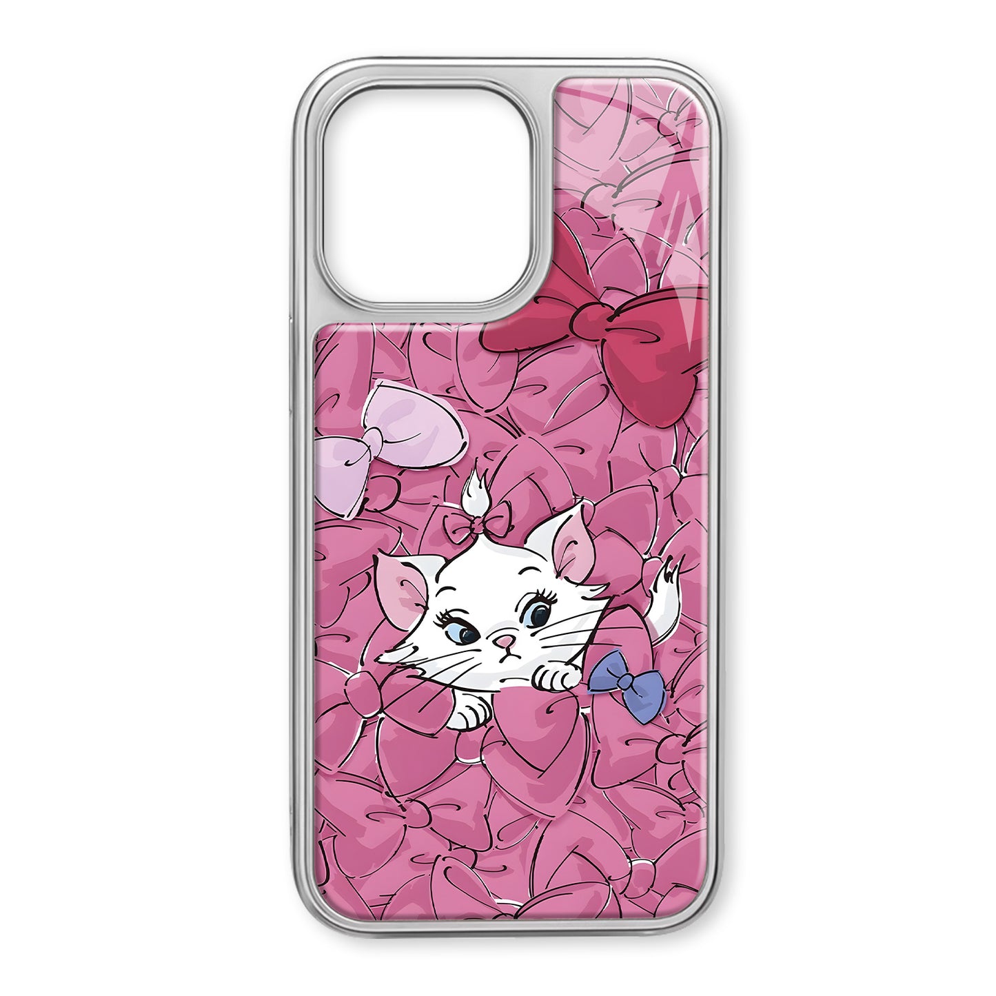 Disney Drip Material Yoqimli Sweet Bow Mary Cat Premium uglerod tolali naqshli korpus qopqog'i Apple/Apple 16ProMax/15/14Pro/Max/iPhone 13/12/11