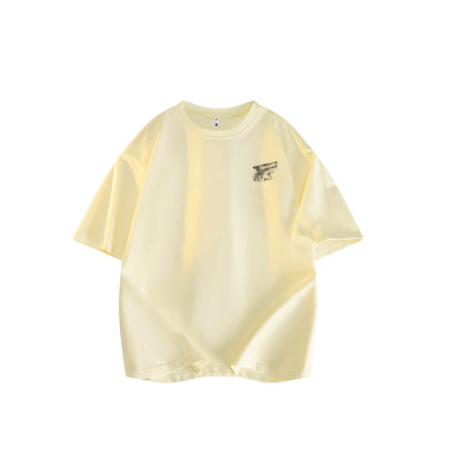 Pal ongaco amerikalik gangster chiroyli shark harflari bosma sayohat universal niche genderless tide bo'sh ekipaj bo'yinli qisqa yengli futbolka erkaklar va ayollar bir xil