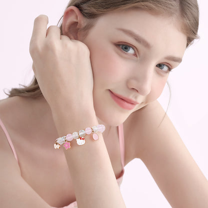 Браслет женский Hello Kitty Bow Rose Quartz