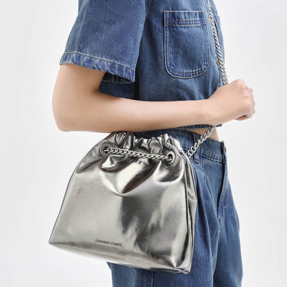 Сумка женская Charles&Keith Ck Drawstring Chain Mother Pu Bucket - Boxette Shop