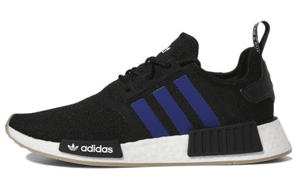 Adidas originals nmd_r1 ткань модные нескользящие износостойкие легкие низкопробные спортивные повседневные туфли черный синий